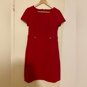 TALBOTS RED DRESS with GOLDEN BUTTONS…size US 6